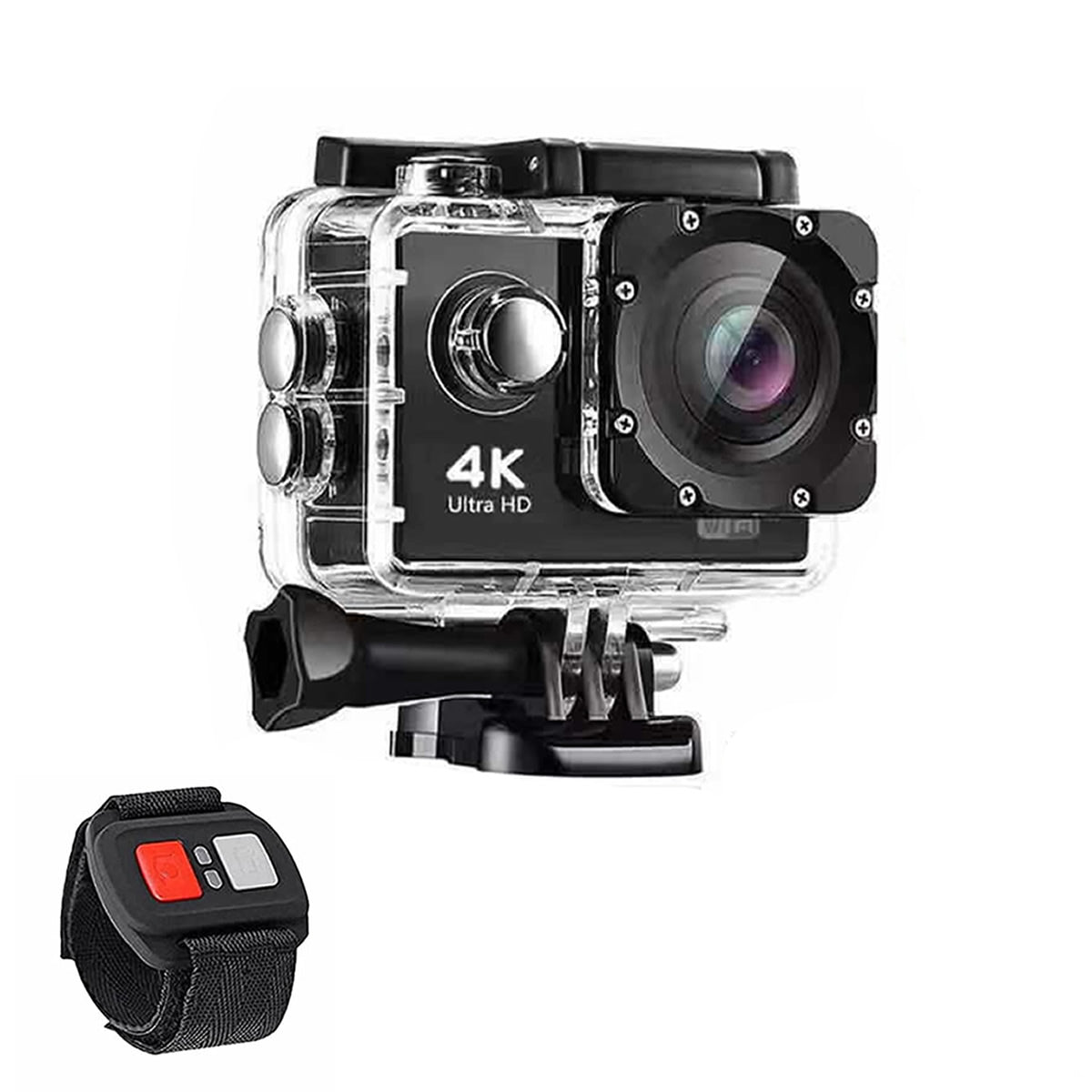 4K Waterproof UHD WiFi Action Camera with Remote & Accessories